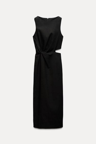 ZW COLLECTION CUT-OUT MIDI DRESS - Black by Zara - Image 0