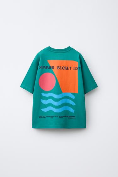 GRAPHIC PRINT T-SHIRT - Sea green by Zara - Image 1