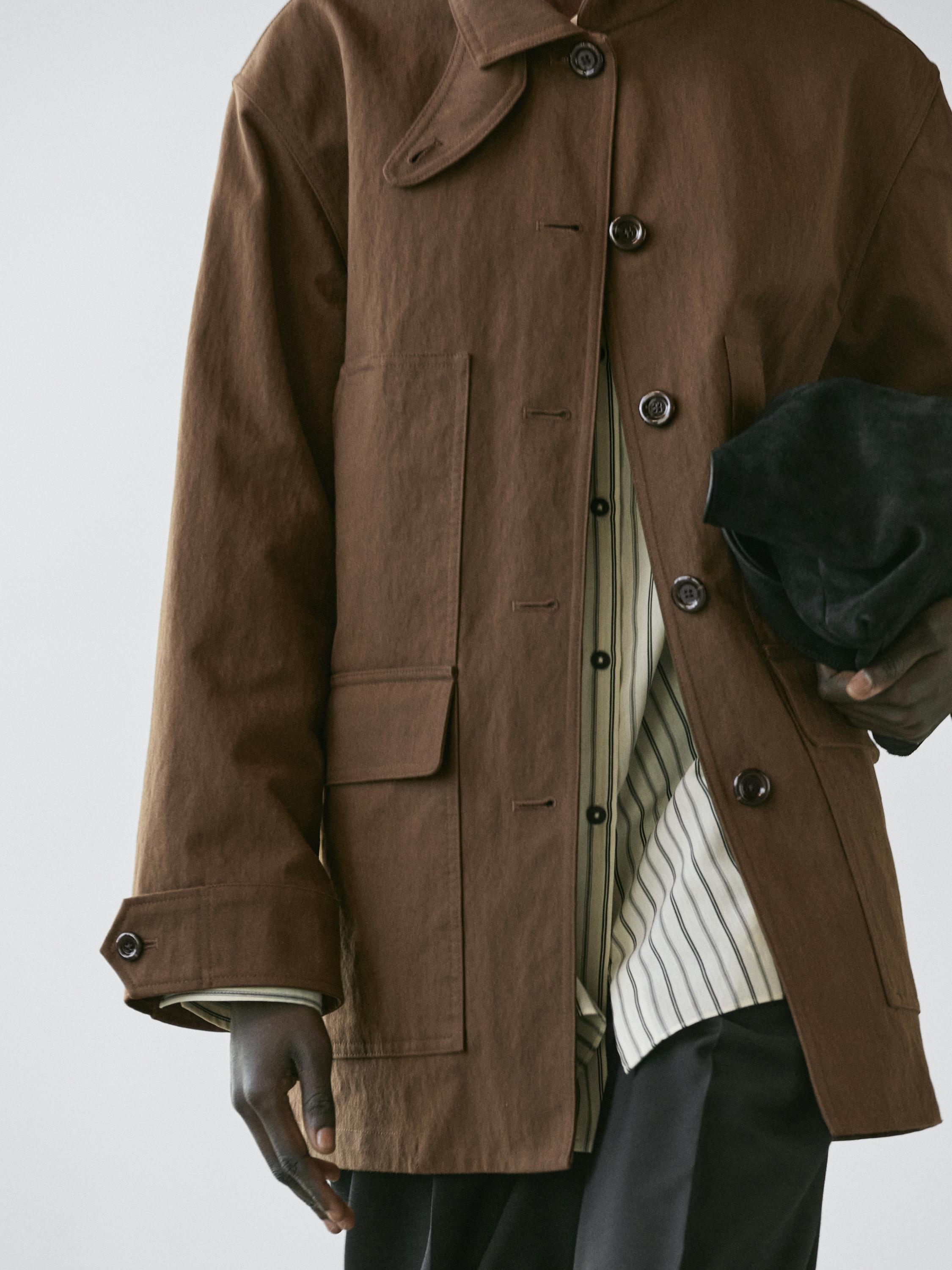 Cotton blend jacket with pockets