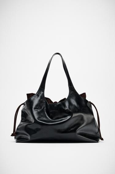 Zara LEATHER MAXI SHOPPER LIMITED EDITION - Chocolate