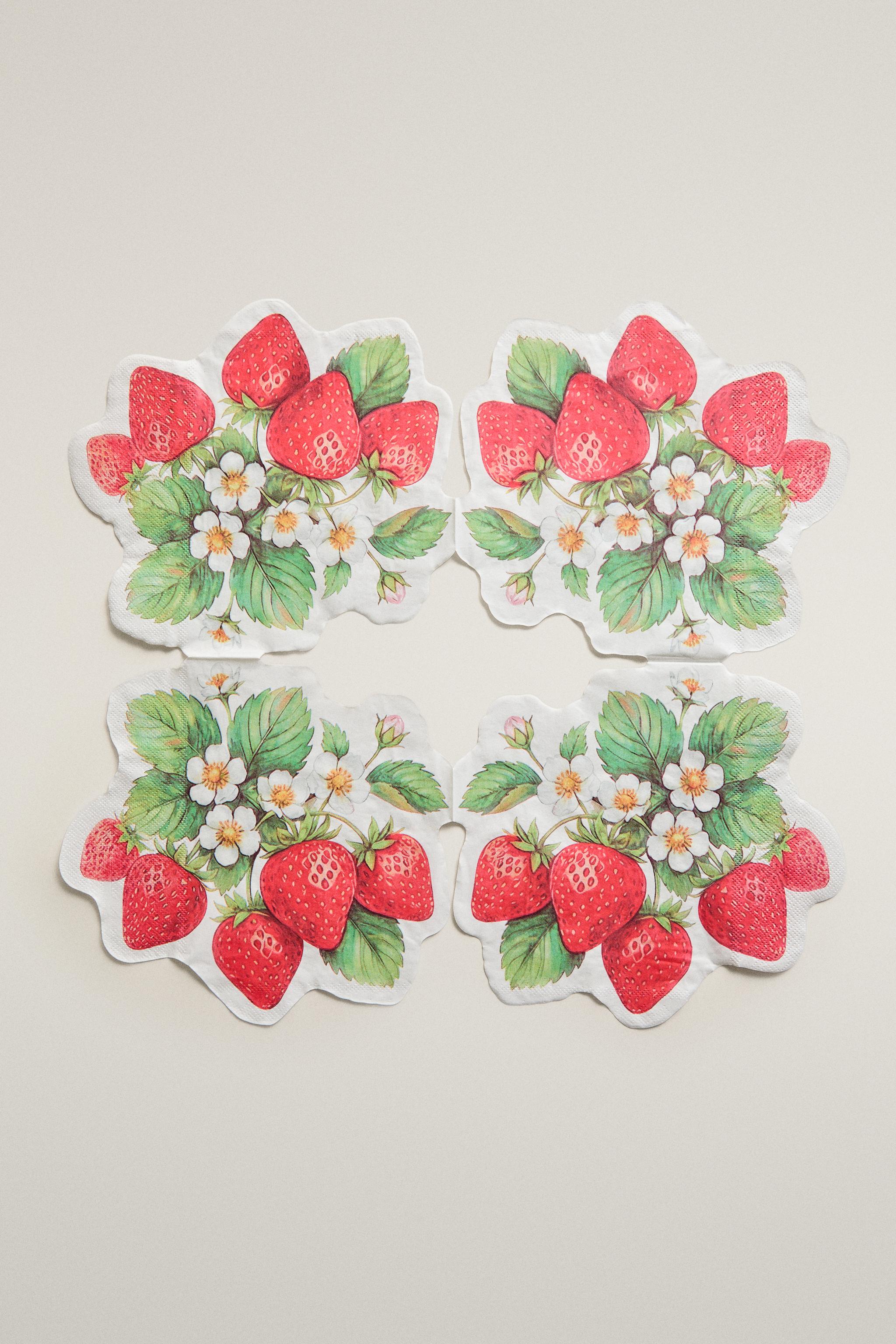 STRAWBERRY PRINT PAPER NAPKINS (PACK OF 20)