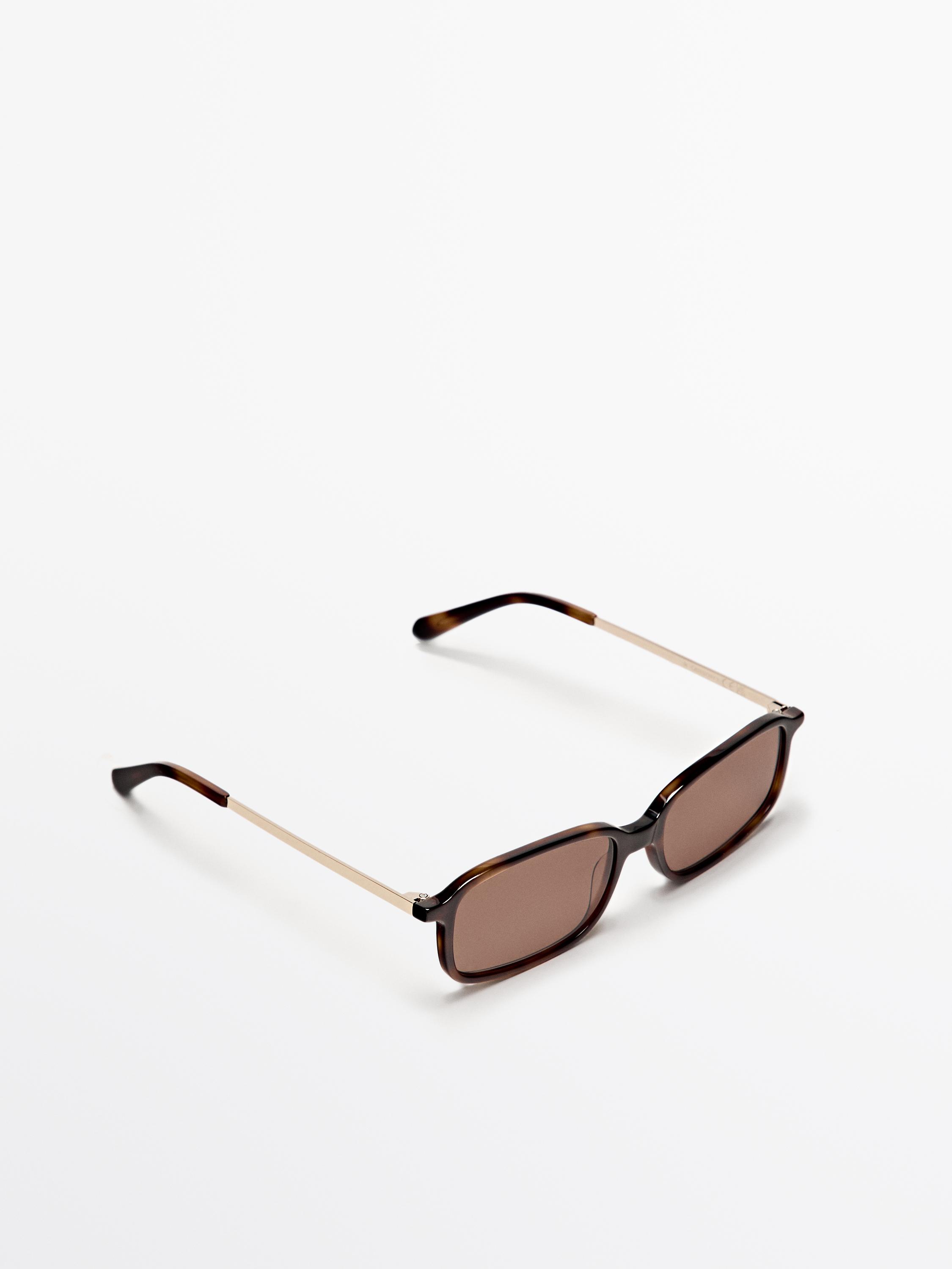 Contrast rectangular sunglasses
