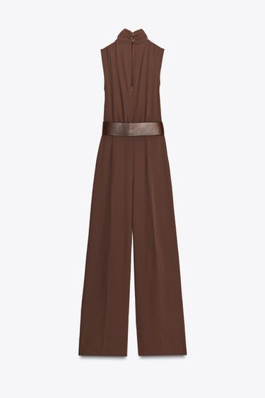 COMBINAISON SANS MANCHES CEINTURE - Marron de Zara - Image 6