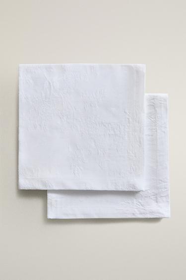 PACK OF COTTON JACQUARD NAPKINS (PACK OF 2) - White by Zara