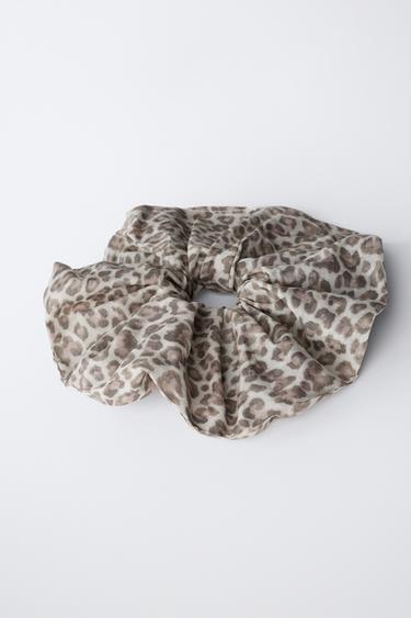ANIMAL PRINT SCRUNCHIE - Brown / Ecru by Zara - Image 2