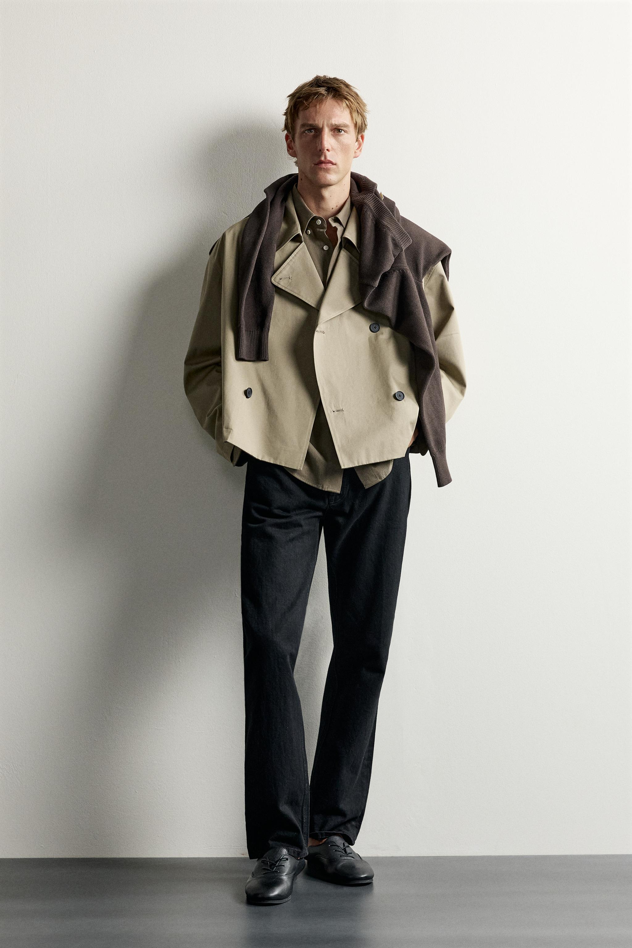 テクニカル ショートトレンチコート - ダークキャメル | ZARA Japan / 日本