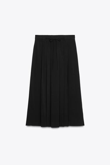 CHÂN VÁY XẾP LI BẢN TO ZW COLLECTION - Màu đen từ Zara