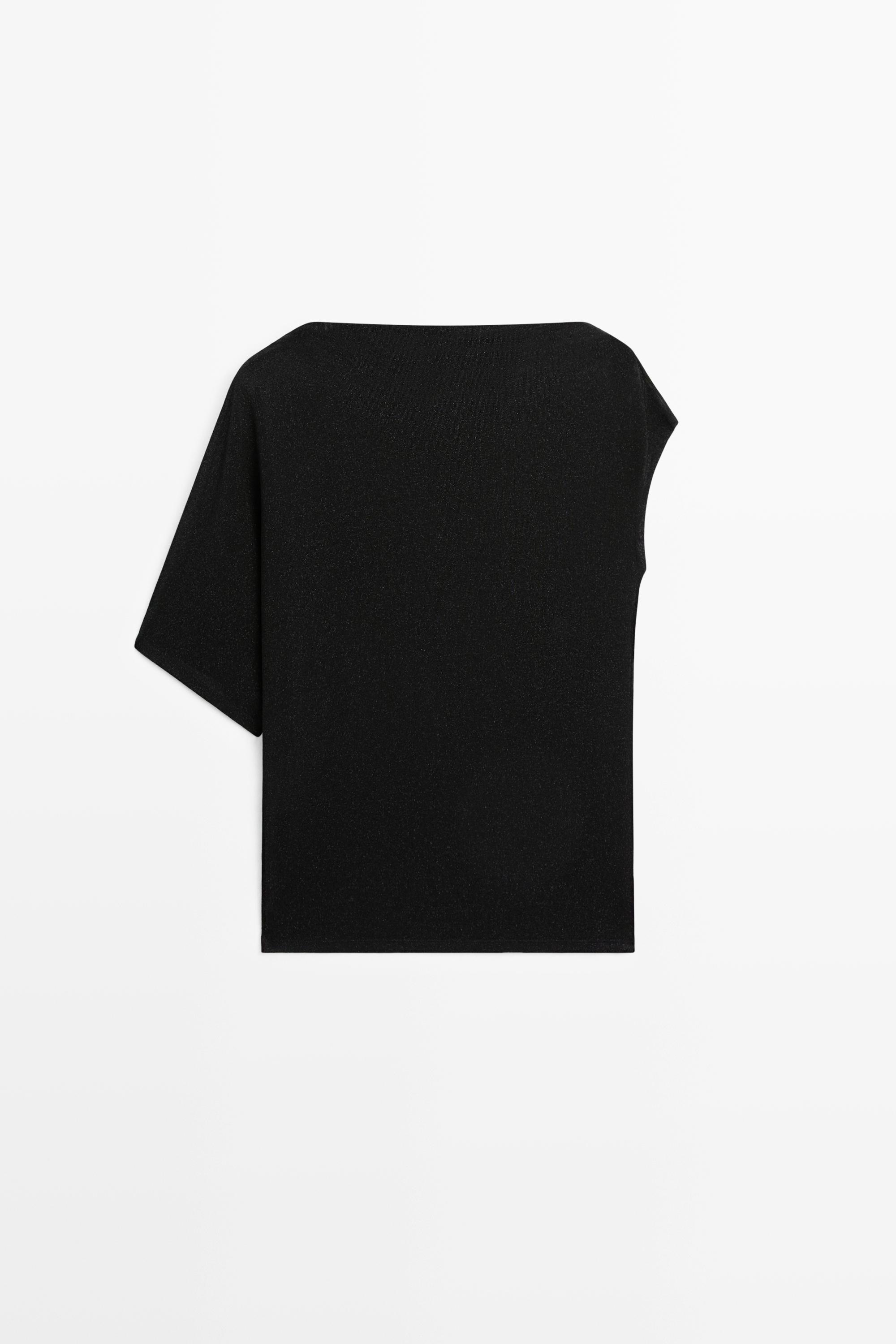 T-shirt asymétrique léger effet métallisé