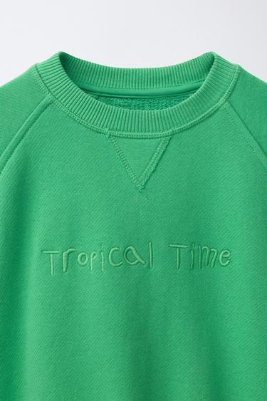 SWEATSHIRT MET RAGLANMOUWEN - GROEN van Zara