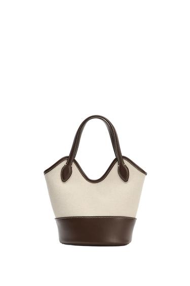 BOLSO COMBINADO CANVAS - Beige claro de Zara