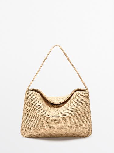 Zara Small raffia shoulder bag - Light beige