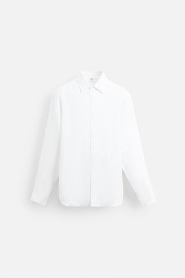 100% LINEN SHIRT - White by Zara - Image 2