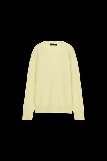 Zara EXTRA SOFT LONG SLEEVE 100% WOOL SWEATER - Light yellow - Image 0