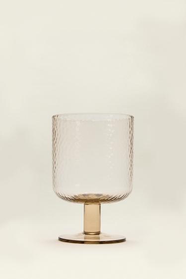VERRE À PIED VERRE RECYCLABLE MARTELÉ - Caramel de Zara - Image 5