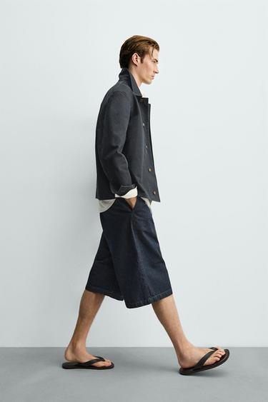 RELAXED FIT DENIM JORTS - Blue by Zara - Image 5