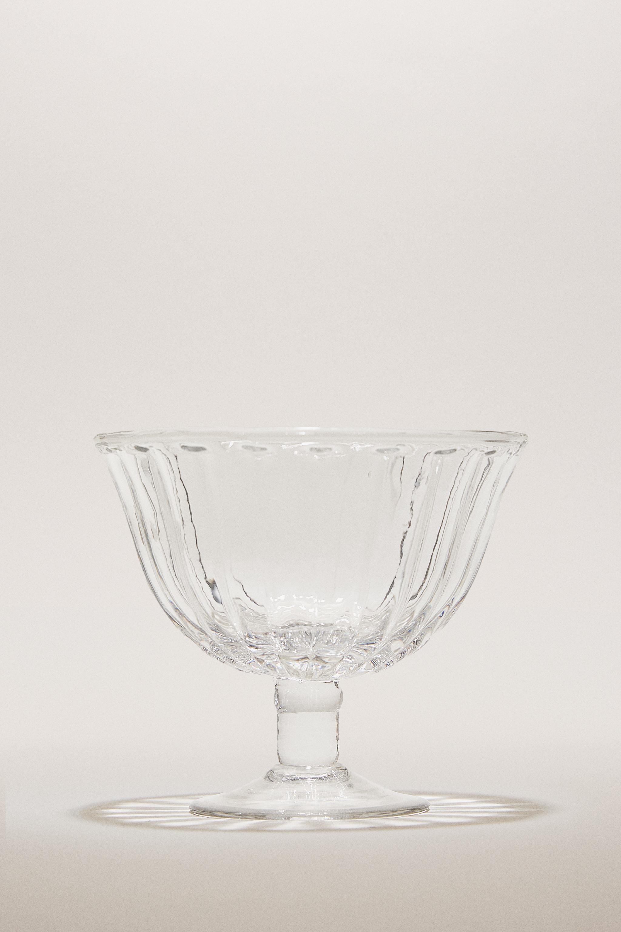 COUPE À DESSERT EN VERRE RAYÉ
