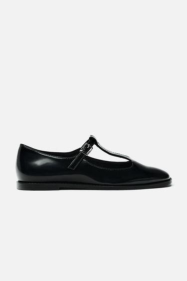 FLAT SLINGBACK SHOES - Black by Zara