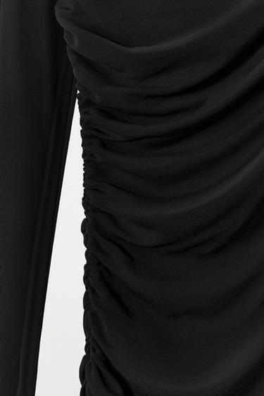 MULTIPOSITION COLLAR VISCOSE BLEND DRESS - Black by Zara - Image 8