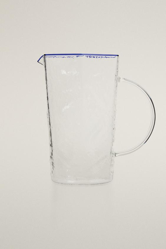 HEXAGONAL BOROSILICATE GLASS JUG - Blue by Zara - Image 0