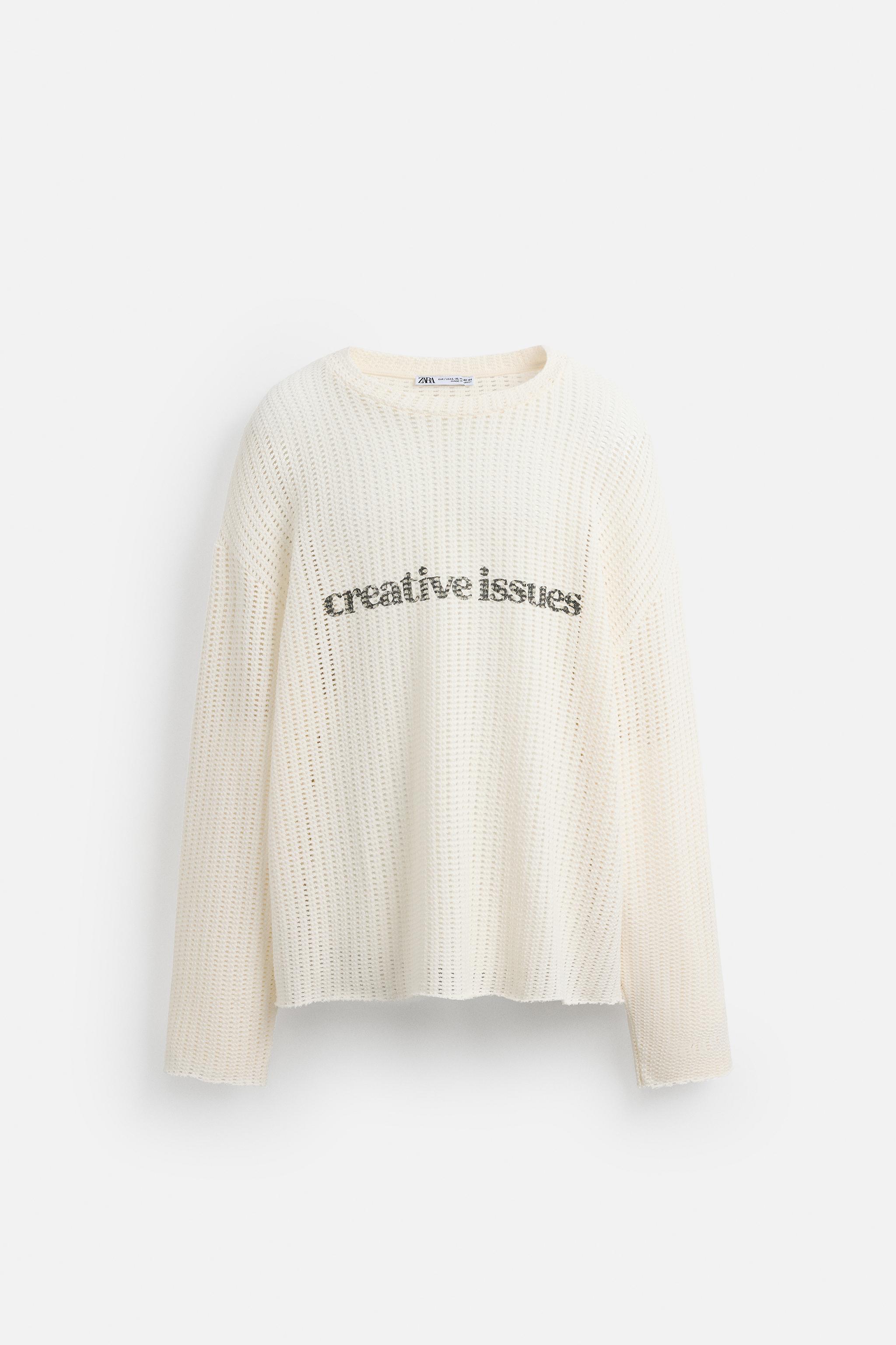 【ZARA】テクスチャード加工テキストスウェットシャツ 05039438712-e1.jpg?ts=