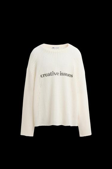 SUDADERA ESTRUCTURA TEXTO - Crudo de Zara - Imagen 0