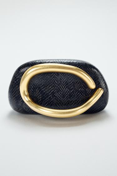 Zara TEXTURED BOX BAG - Black