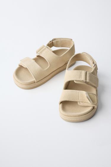 SANDALES EN CUIR - Marron sable de Zara - Image 5