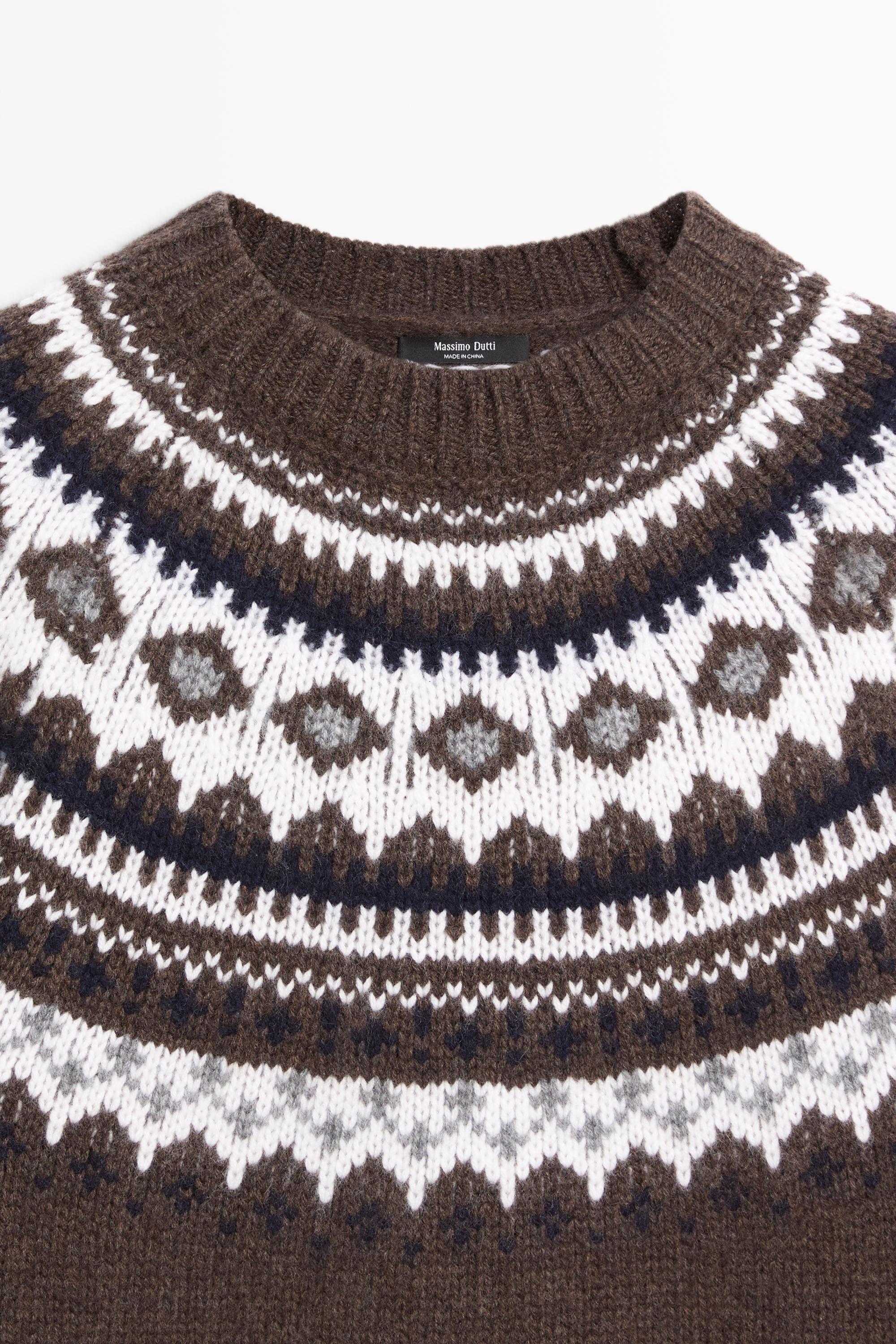 Pull en maille jacquard mélange de laine
