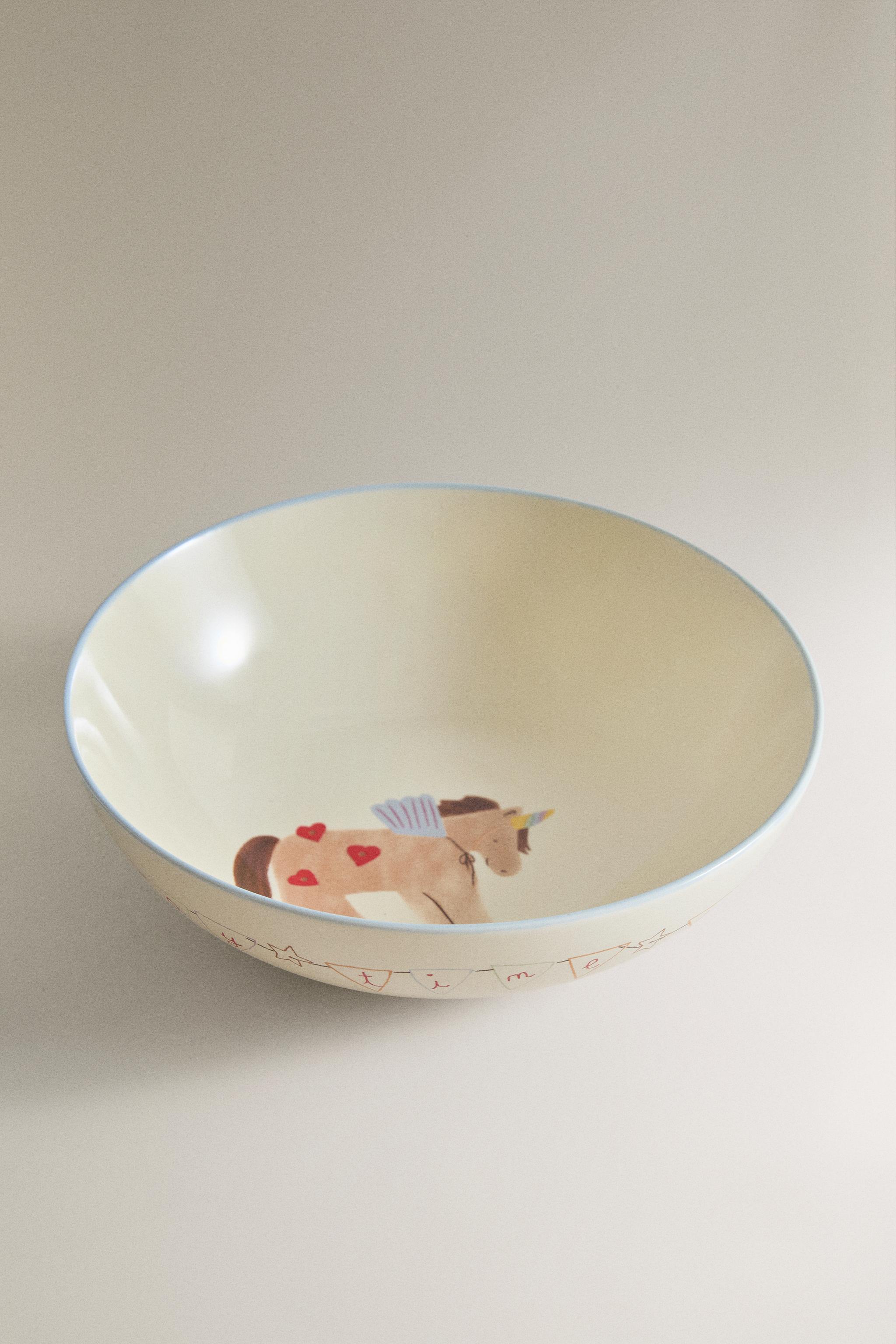 KIDS' UNICORN CERAMIC BOWL — Multicoloured