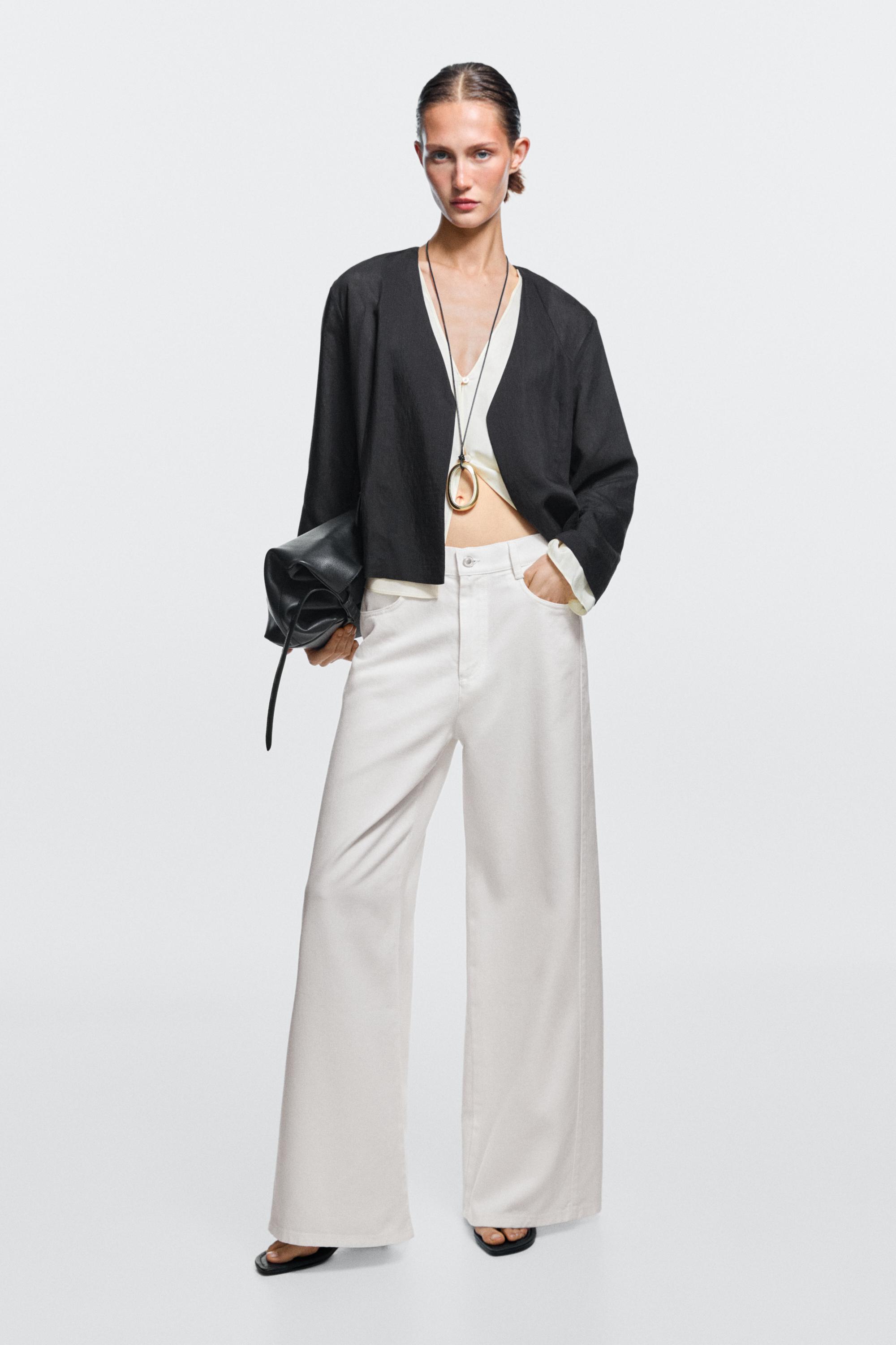 Flowy wide-leg jeans — White