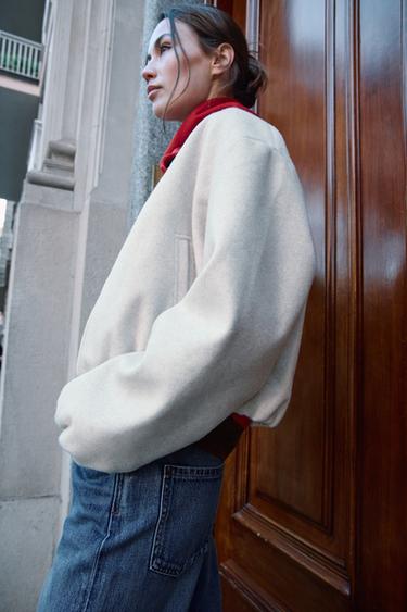 SOFT BOMBER JACKET - Ecru by Zara - Image 4
