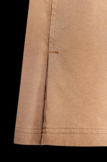 WASHED-EFFECT HEAVY COTTON MINI SKIRT - Ochre by Zara