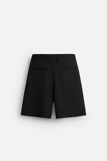 BERMUDA COUPE DÉCONTRACTÉE PLIS - Noir de Zara - Image 6