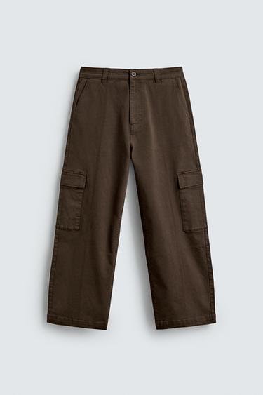 PANTALÓN CARGO RELAXED FIT - Marrón de Zara