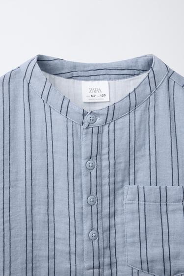 6-14 ANS / PYJAMA STYLE CHEMISE À RAYURES - Bleu de Zara - Image 3