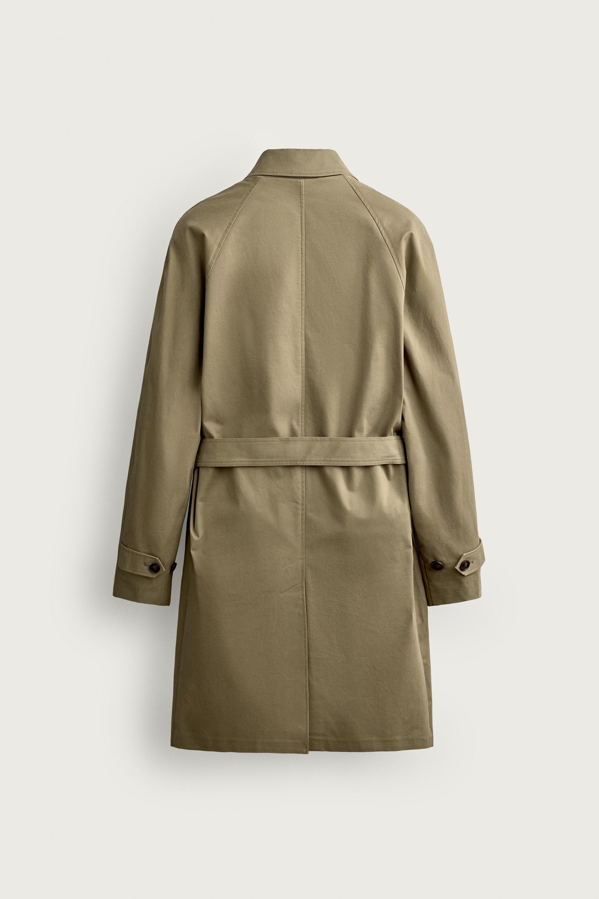 WATER-REPELLENT REGULAR FIT TRENCH COAT — taupe brown