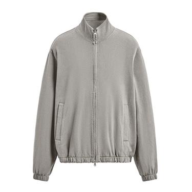 Zaras STICKAD SWEATSHIRT MED DRAGKEDJA - Sandfärgad