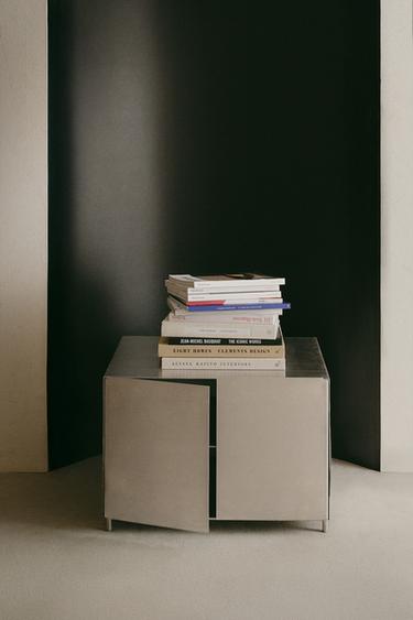 STEEL SIDE TABLE - Matte silver by Zara