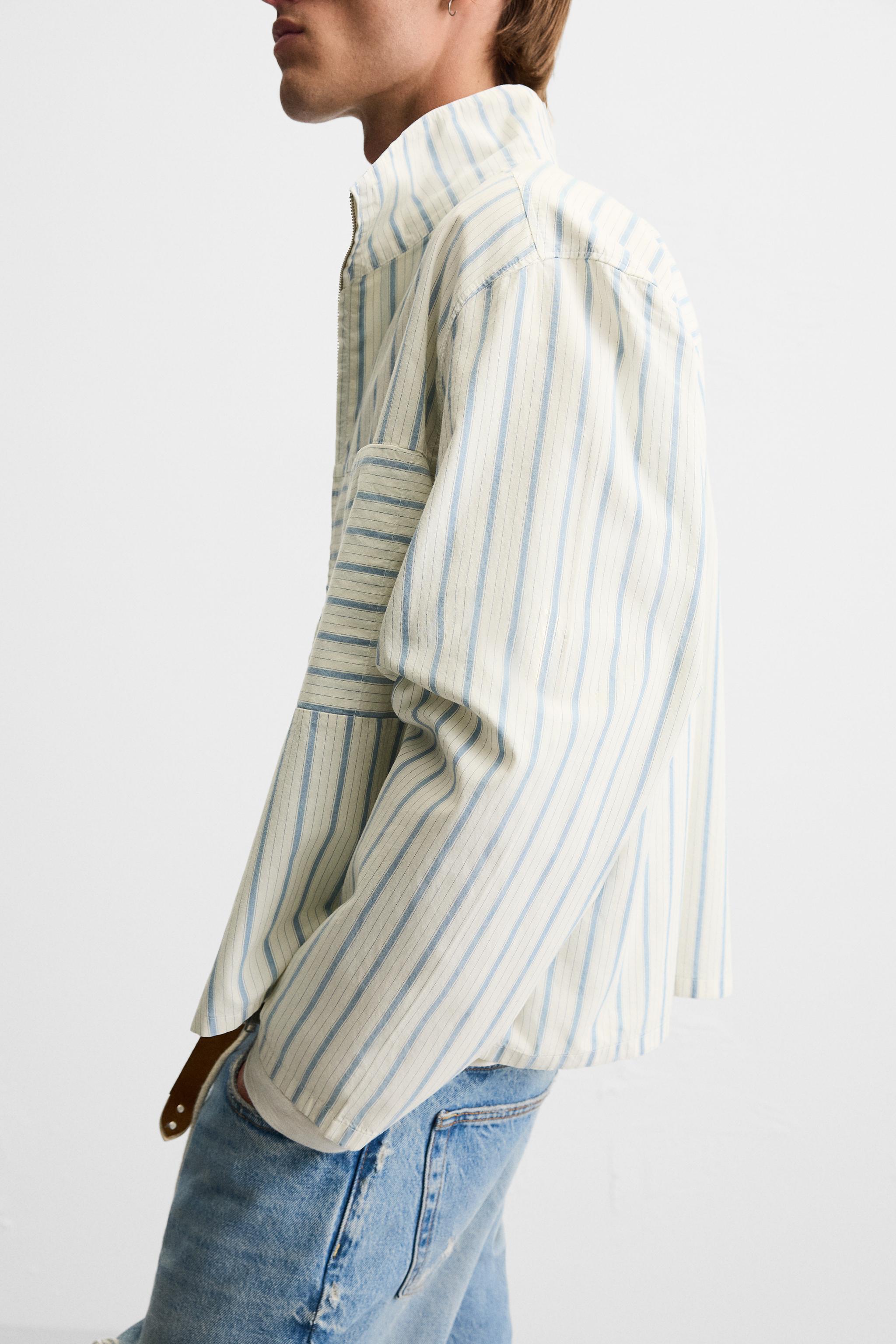 STRIPED BOXY FIT SHIRT - White | ZARA United States