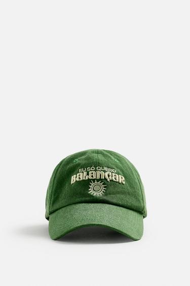 CONTRAST EMBROIDERY CAP - Green by Zara - Image 5