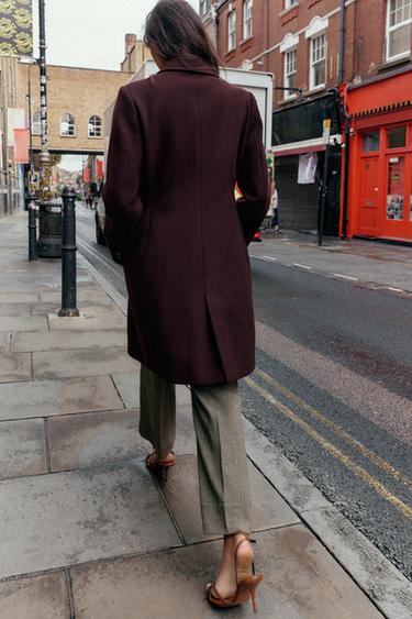 SOFT SHOULDER PAD COAT - Burgundy by Zara - Image 4