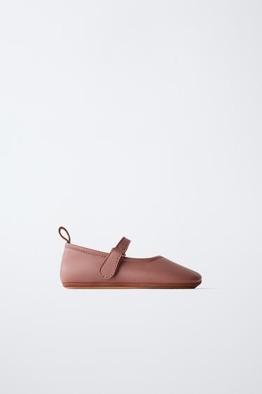 Zara KOŽNE BALETANKE – Roze