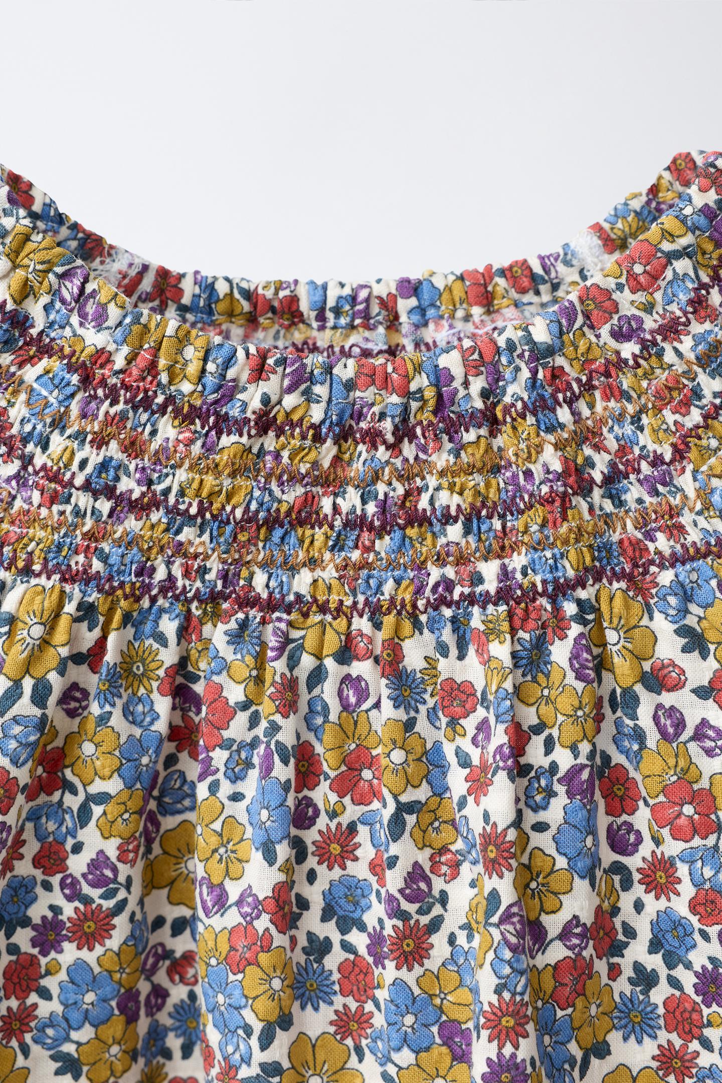 Детская рубашка Zara Ditsy Floral Print, цвет: Разноцветный — фото 4