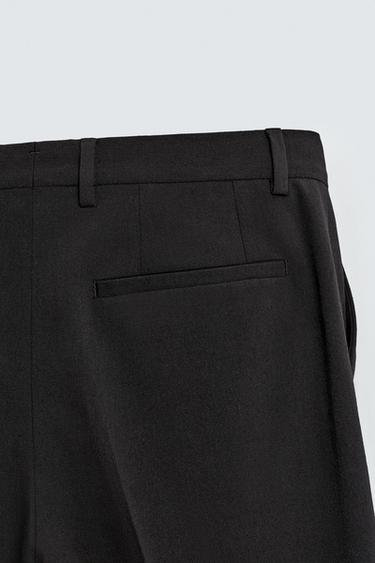 WOOL BLEND TUXEDO SUIT TROUSERS - Black by Zara - Image 9