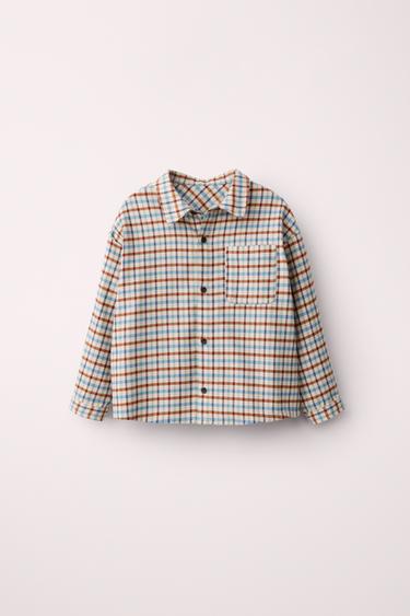 Warmes kariertes Hemd Created by Caramel London x Zara - Beige von Zara