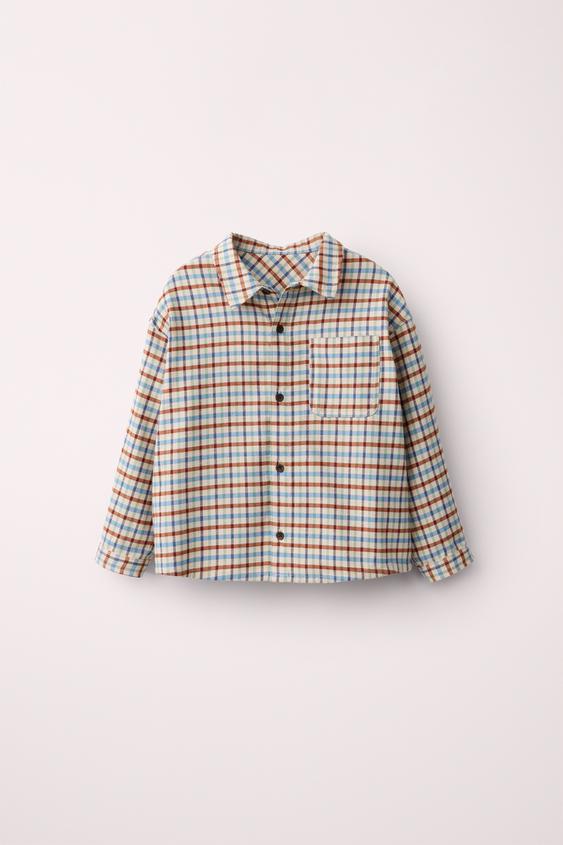 WARM CHECK SHIRT CREATED BY CARAMEL LONDON X ZARA - Beige by Zara - Image 0