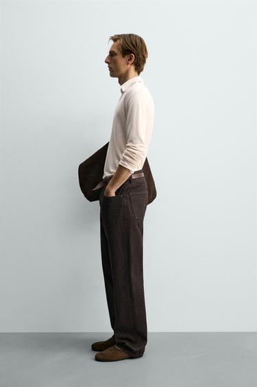 VISCOSE/LINEN RELAXED FIT POLO SHIRT - Pink by Zara - Image 3