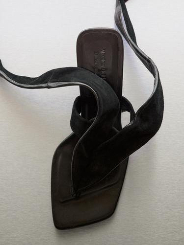 Zara Suede high-heel sandals with tie detail - Limited Edition - Black