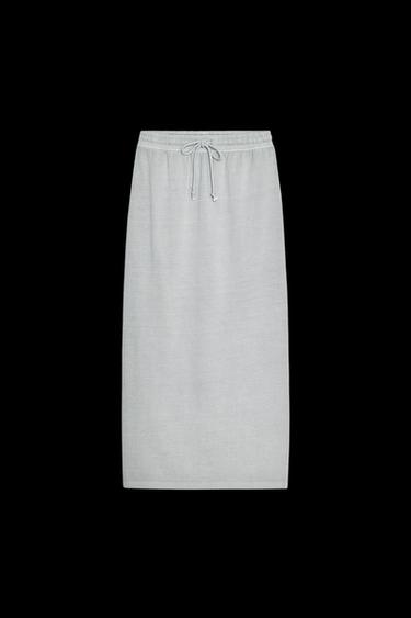 Zara WASHED EFFECT MIDI SKIRT - Gray / Blue - Image 0