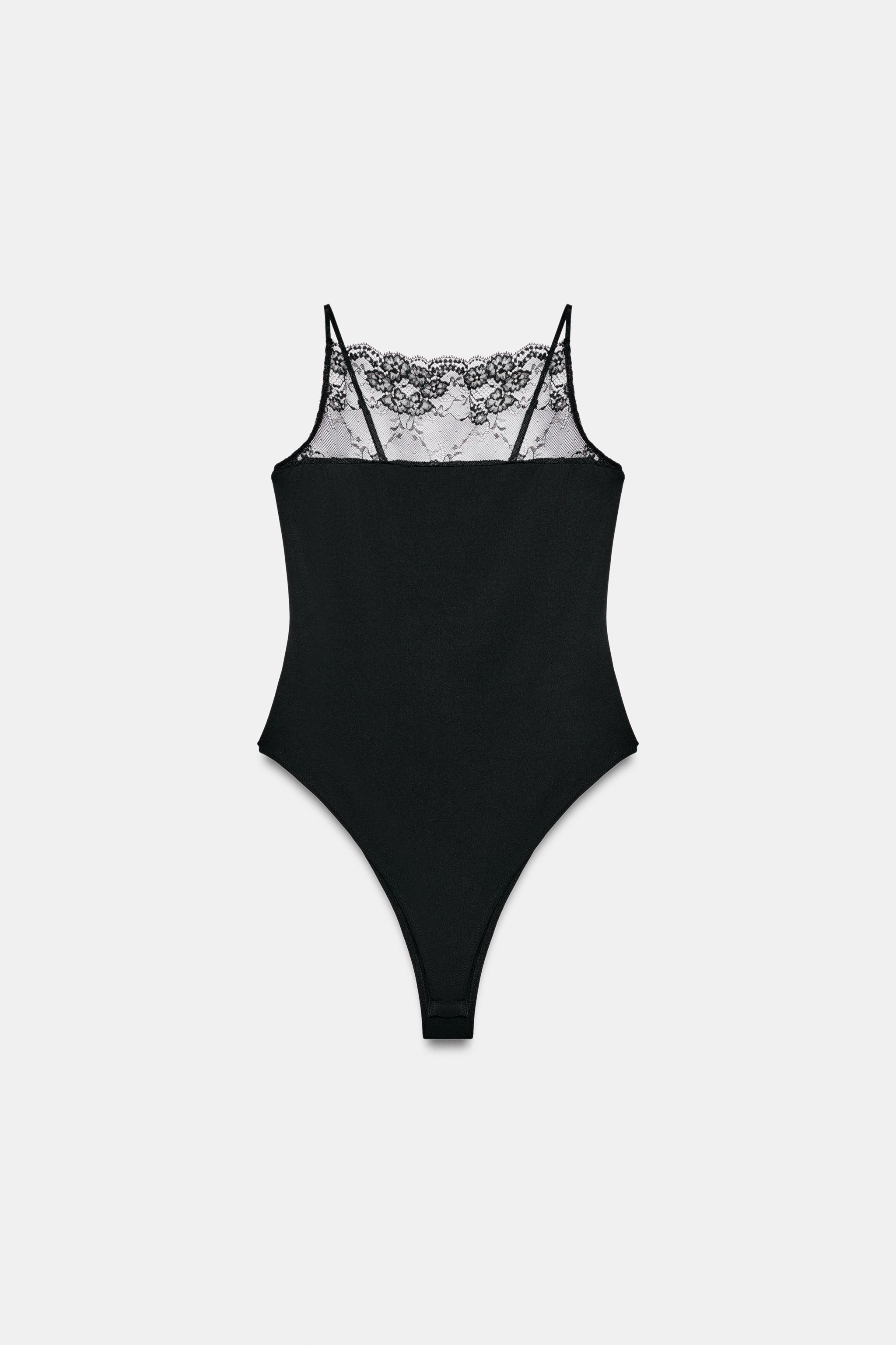 Боди POLYAMIDE, кружево — Zara — фото 2
